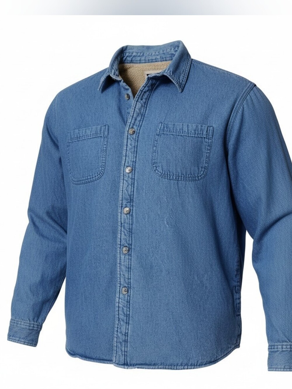 Vintage Lee Denim Sherpa Shacket Shirt